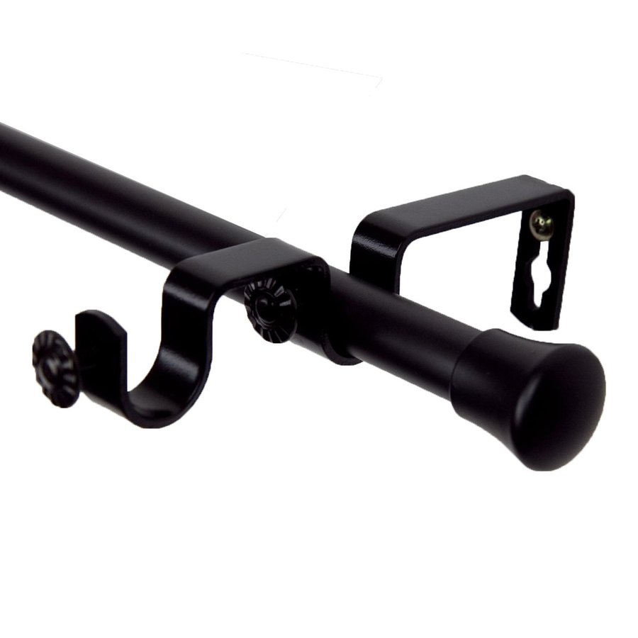 70cm - 120cm， Black) - Rod Desyne Bedpost Double Curtain Rod 2.5