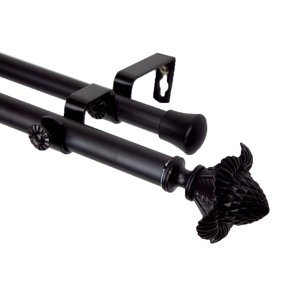 Shop Rod Desyne Modern Bloom 28in to 48in Black Steel Double Curtain Rod at Lowes.com