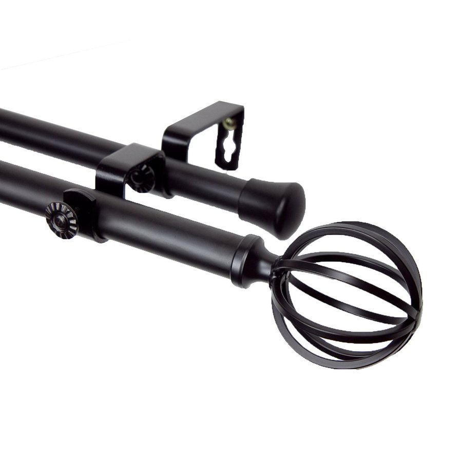 Shop Rod Desyne Modern Cage 66in to 120in Black Steel Double Curtain
