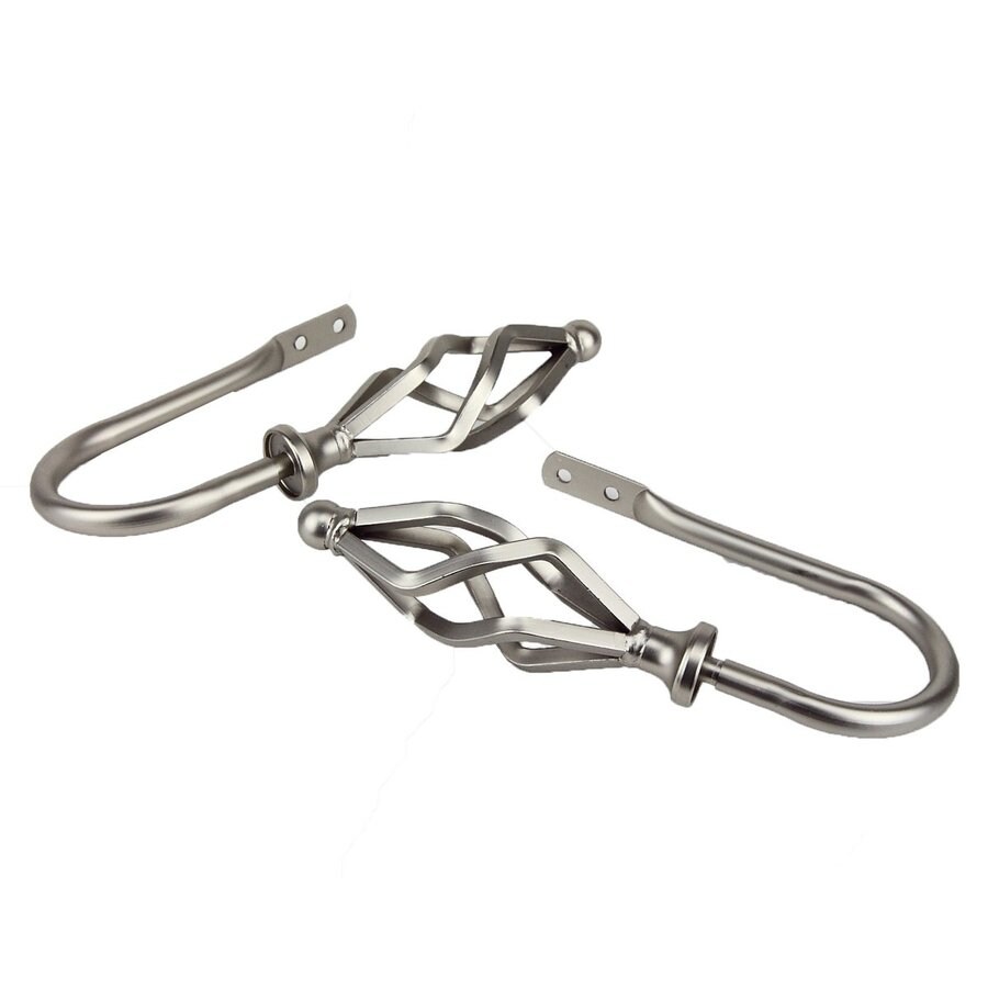 Rod Desyne Marquise 2 Pack Satin Nickel Steel Curtain Holdbacks Rod Desyne Marquise 2 Pack Satin Nickel Steel Curtain Holdbacks