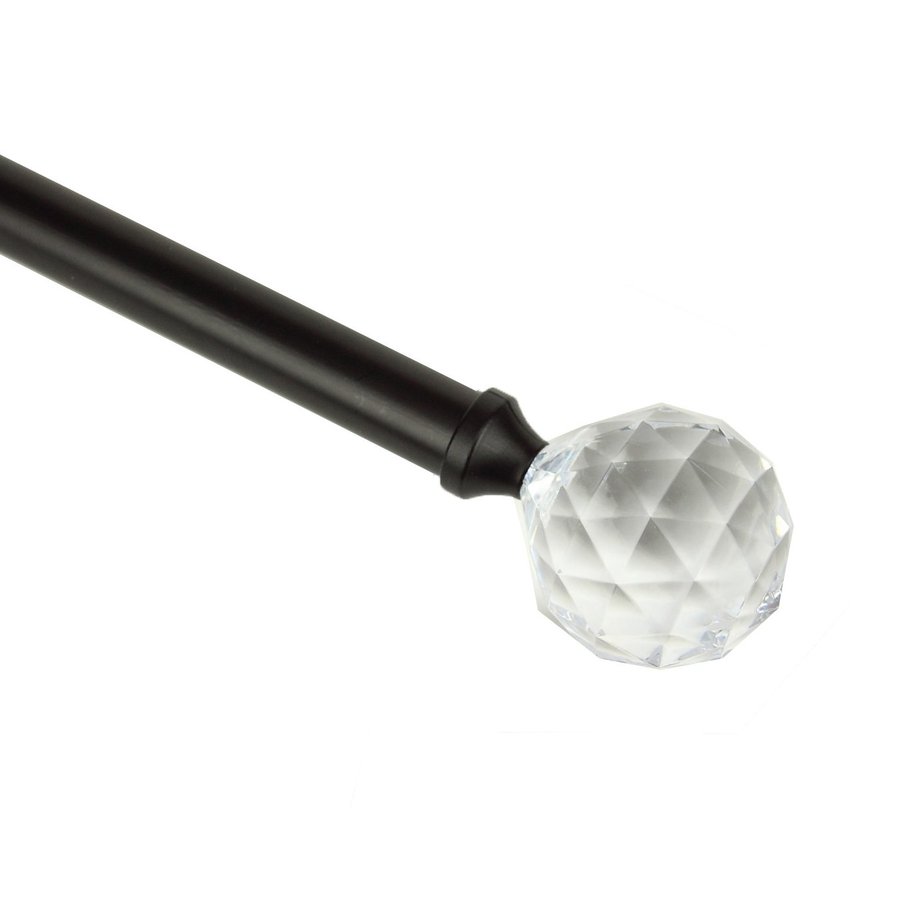 Rod Desyne Modern Faceted 48in to 84in Black Steel Single Curtain Rod