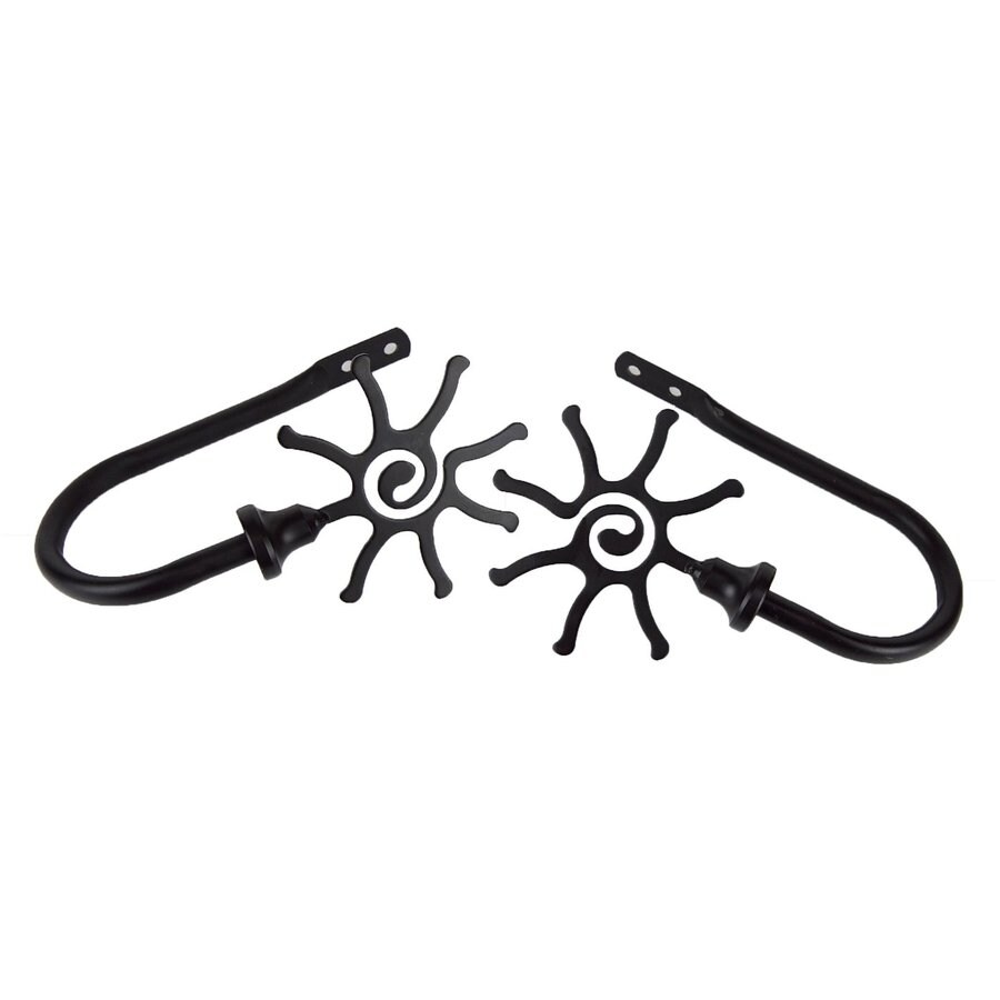 Rod Desyne Sun 2 Pack Black Steel Curtain Holdbacks At Com Rod Desyne Sun 2 Pack Black Steel Curtain Holdbacks