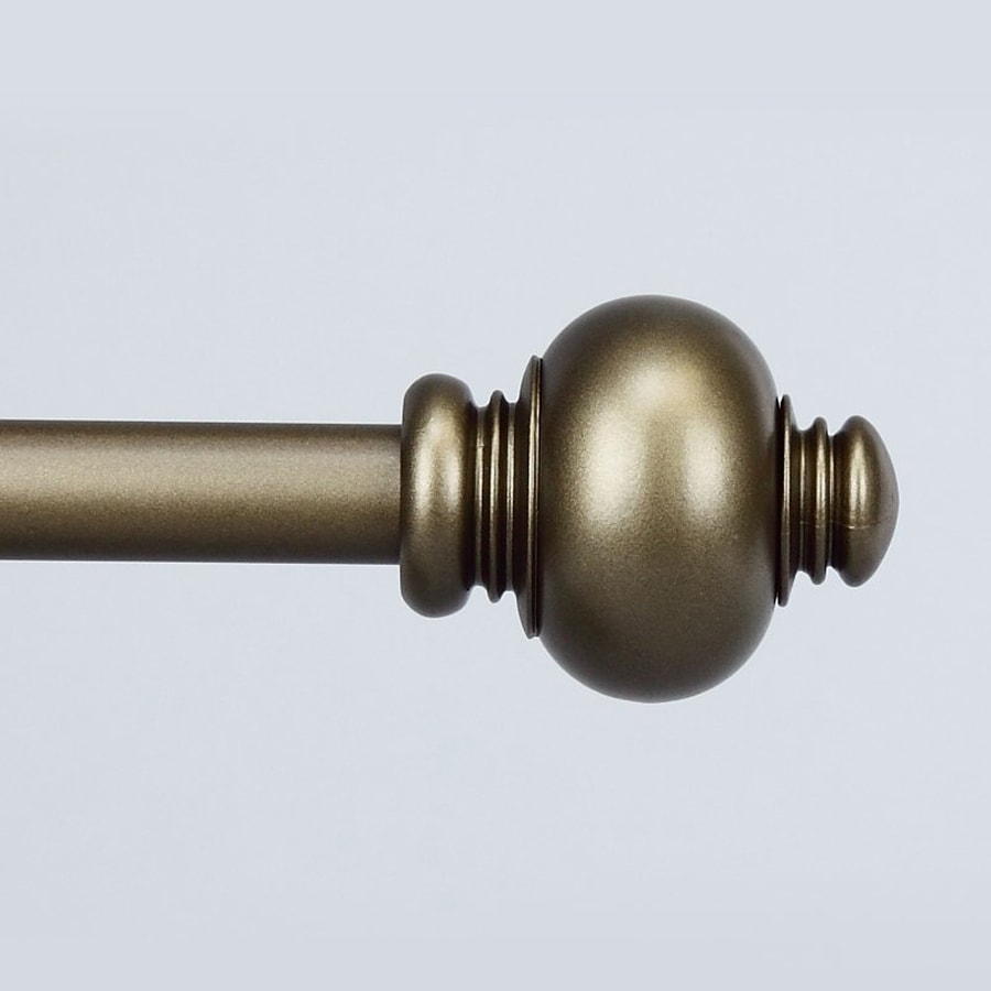 Rod Desyne Classic Knob 28in to 48in Antique Gold Steel Single Curtain Rod at