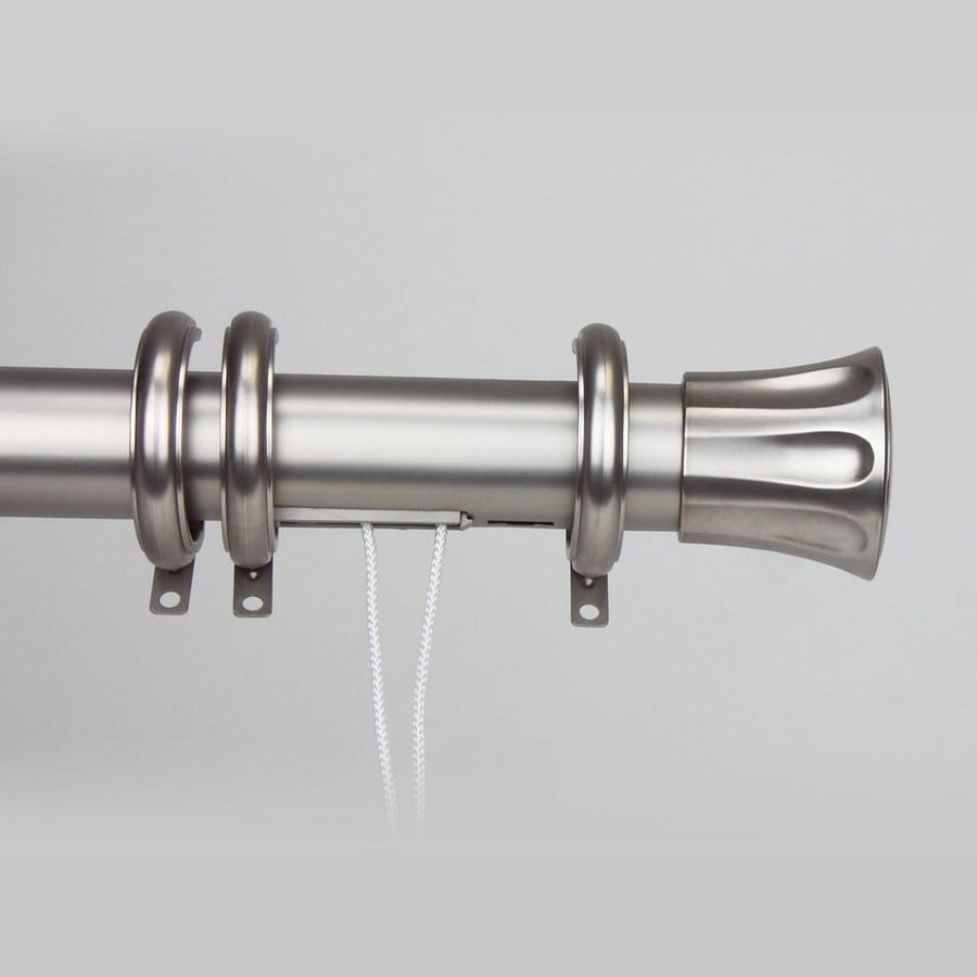 Shop Rod Desyne Elite Regal 84in to 156in Satin Nickel Steel Traverse Curtain Rod at Lowes.com