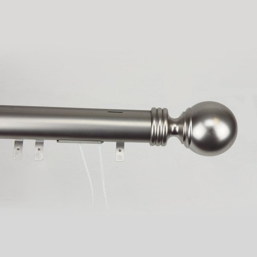 Shop Rod Desyne Elite Sphere 84in to 156in Satin Nickel Steel Traverse Curtain Rod at Lowes.com