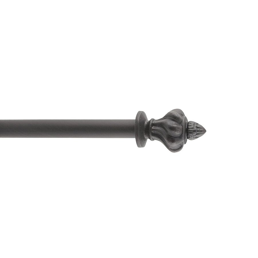 Signature Old Black Transitional Metal Single Curtain Rod at
