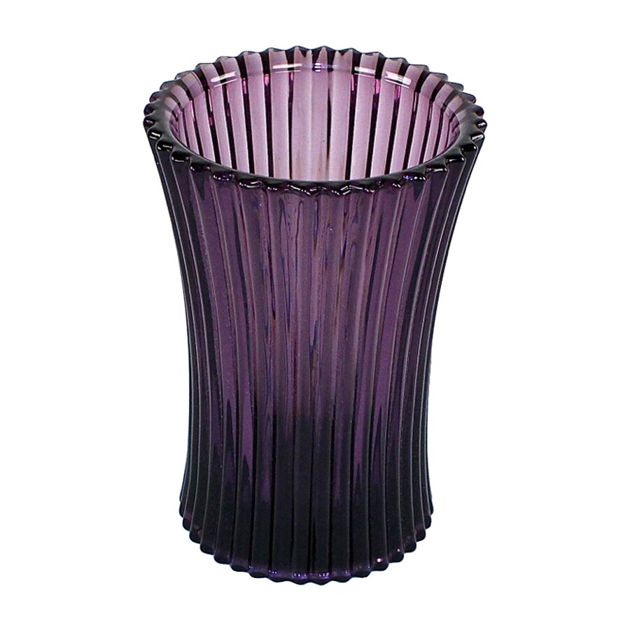 Nameeks Plisse Purple Glass Toothbrush Holder at