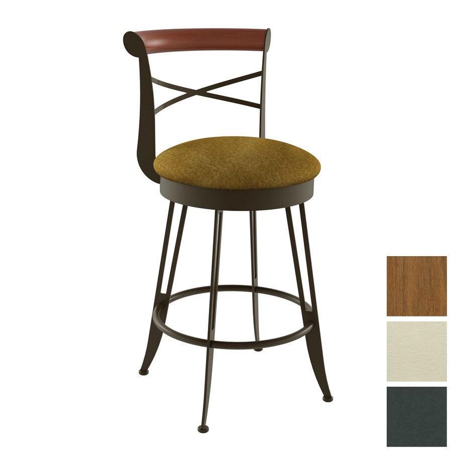 Amisco 41412-26-57-18-83 Library Luxe Metallo 26-in Swivel Counter Bar Stool