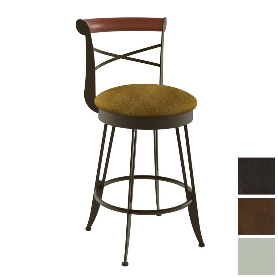 Amisco 41412-26-66-11-88 Library Luxe Mastic 26-in Swivel Counter Bar Stool
