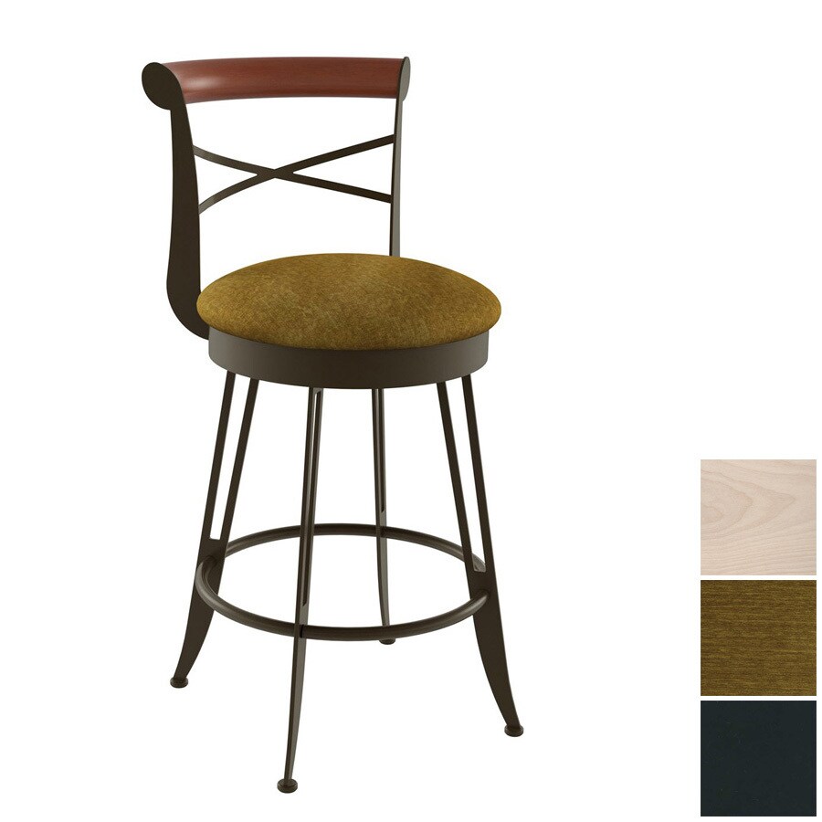 Amisco 41412-31-22-BD-85 Library Luxe Glossy Graphite 30-in Swivel Bar Stool