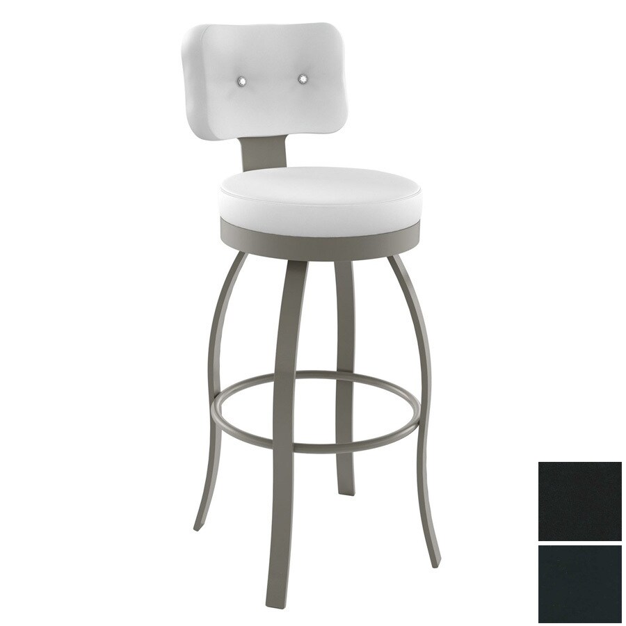 Amisco 41496-31S-22-15 Hollywood Glossy Graphite 30-in Swivel Bar Stool