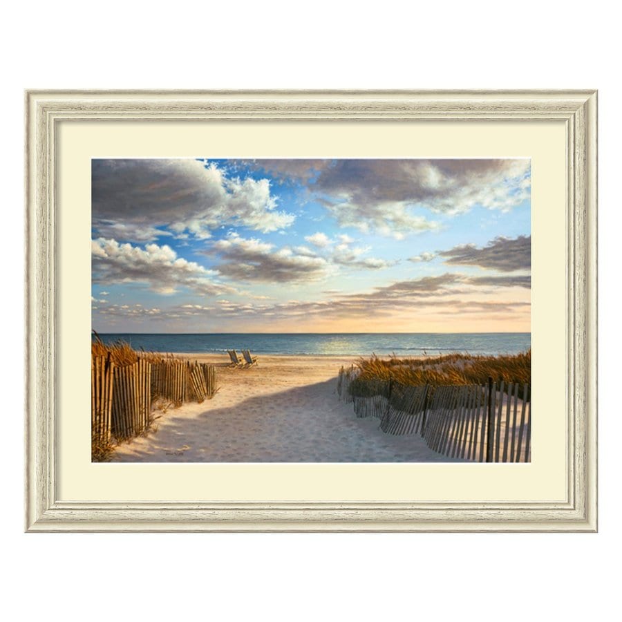 Amanti Art DSW140495 Framed Sunset Beach Wood Print