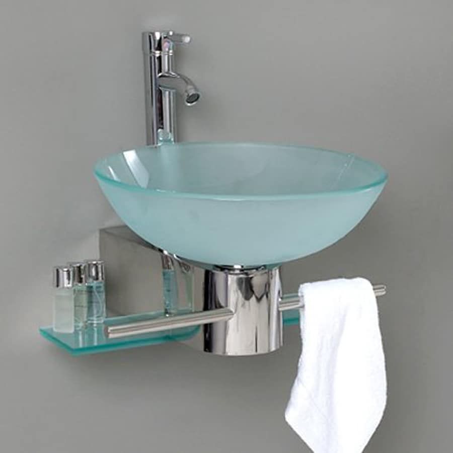 Shop Fresca Vetro Stainless Steel Glass Round Wall-Mount Bathroom Sink ...