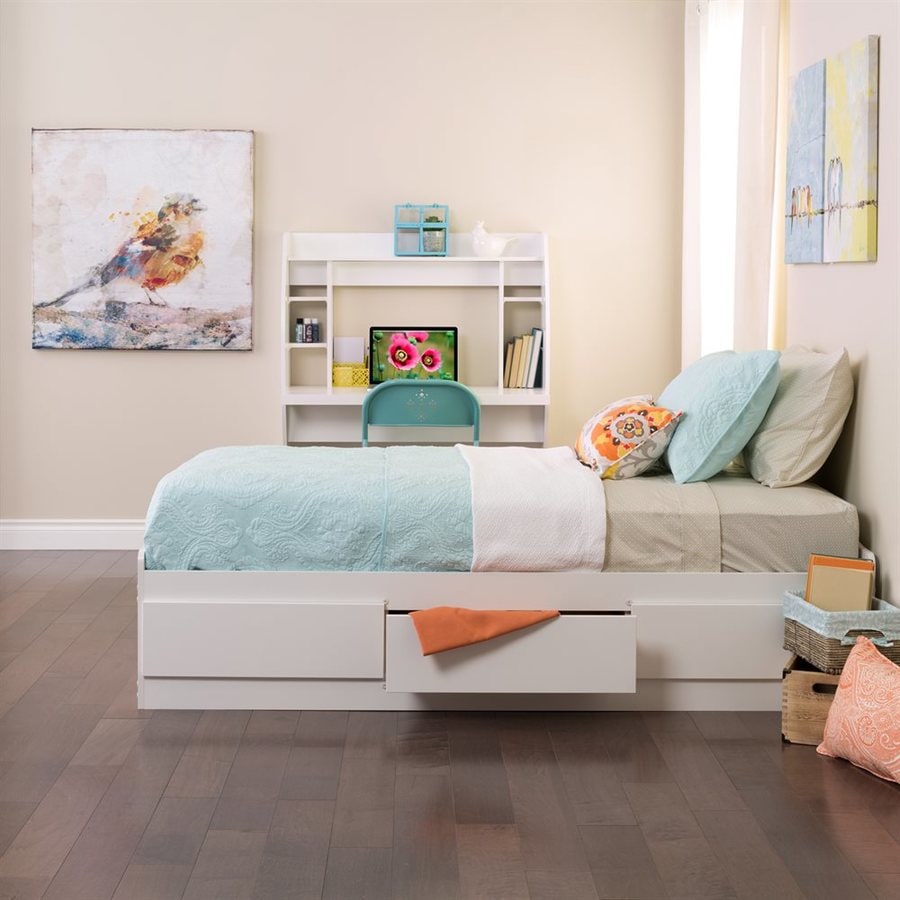 Prepac White Twin Platform Bed with Storage at Lowes.com