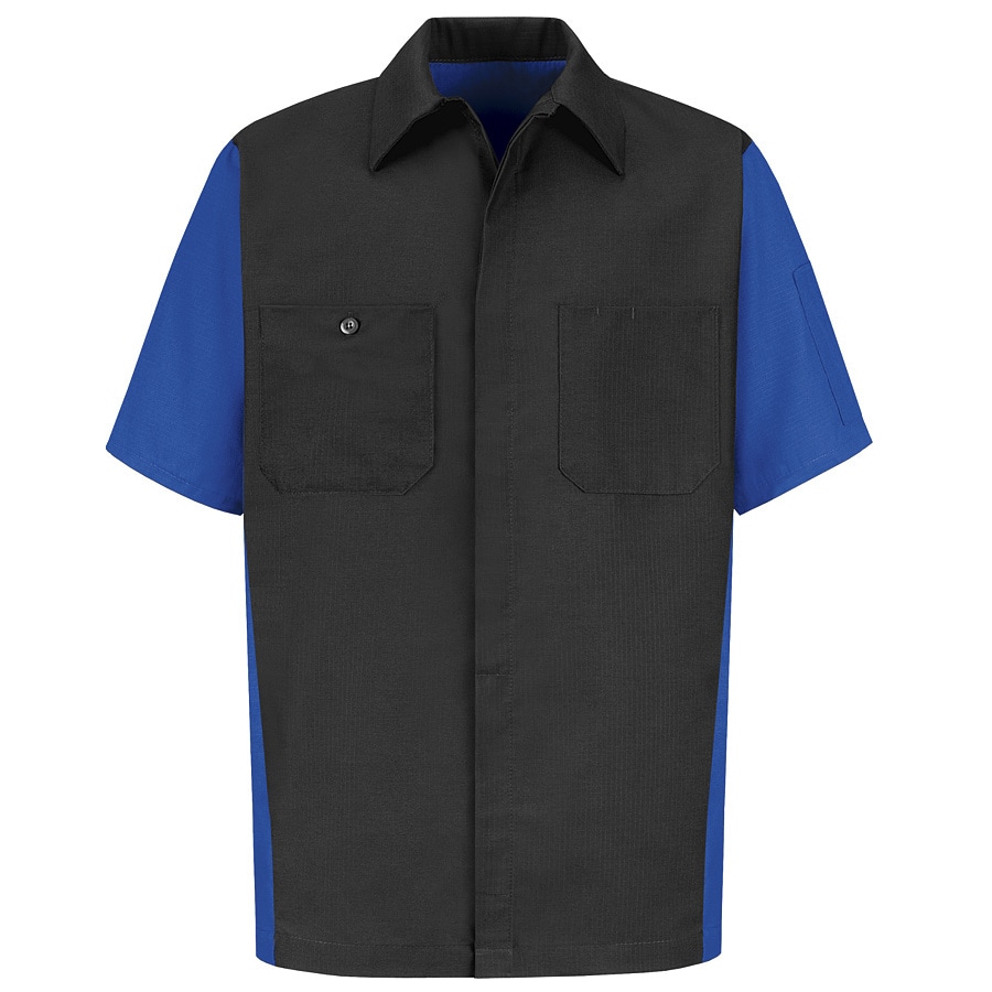 Red Kap Men's Medium Royal Blue Poplin Polyester Blend Short Sleeve ...