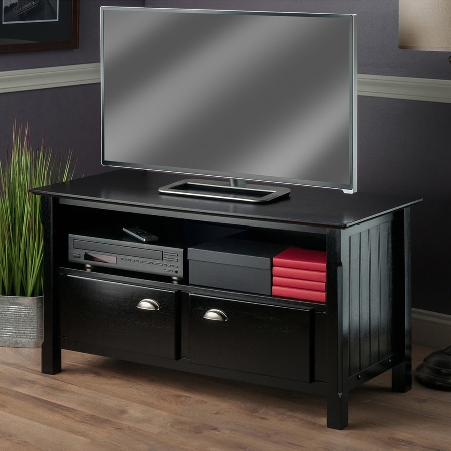 Winsome Wood Timber Black Tv Cabinet At Lowes Winsome Wood Timber Black Tv Cabinet