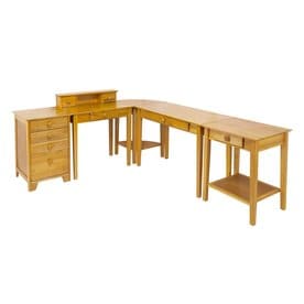 Home Office Furniture Sets At Lowes Winsome Wood Studio 5 Piece Honey Country Home Office Furniture Set