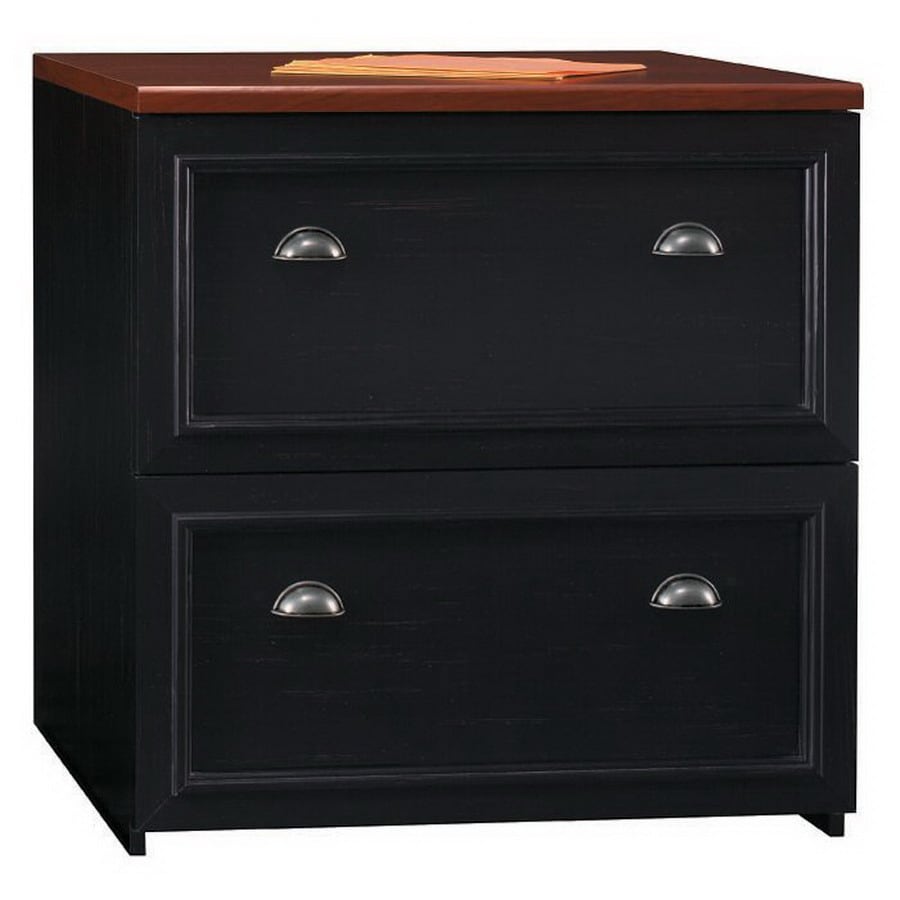 Bush Furniture Fairview Antique black/Hansen cherry 2Drawer File