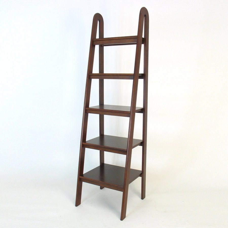 Wayborn Furniture Brown Wood 5-Shelf Ladder Bookcase at ...