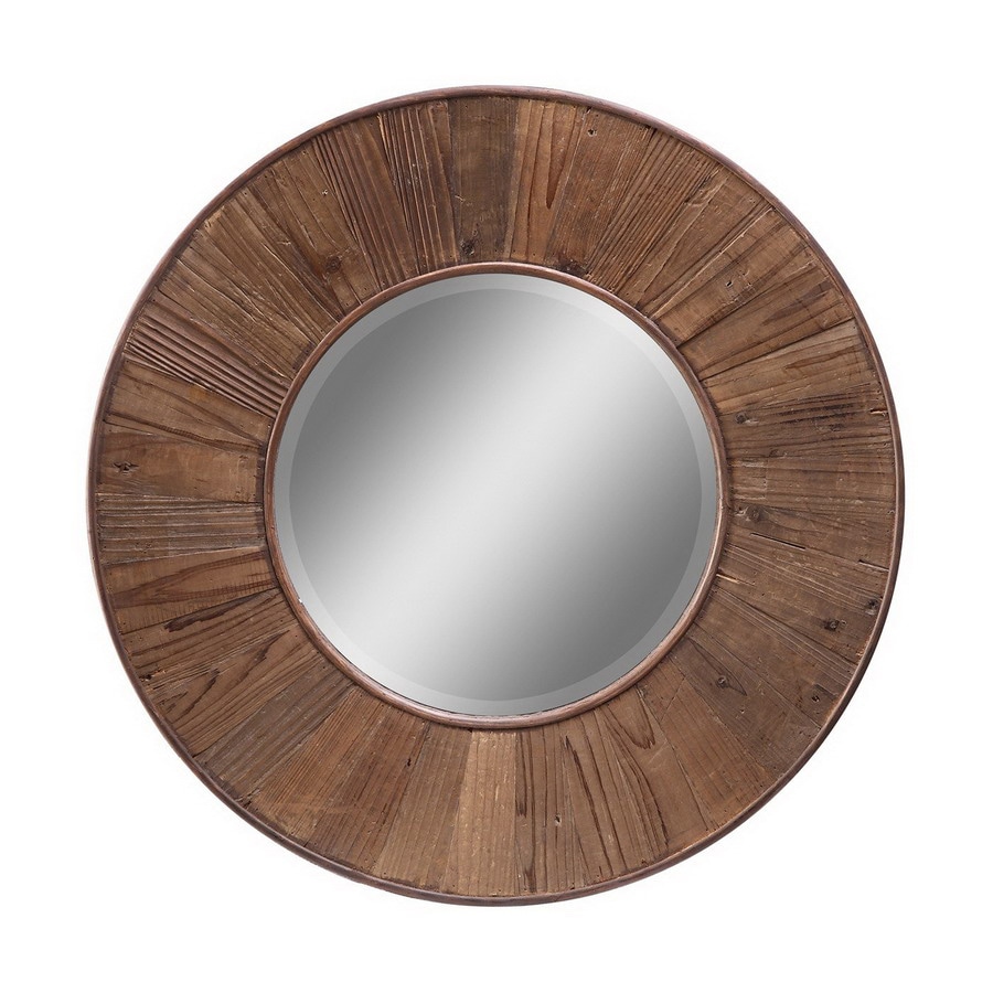 Cooper Clics 32 In X Natural Rustic Wood Round Framed Cooper Clics 32 In X Natural Rustic Wood Round Framed Wall Mirror