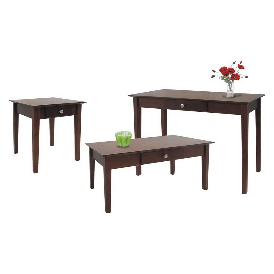 Winsome Wood Rochester Antique Walnut Accent Table Set In The Accent Table Sets Department At Lowes Com