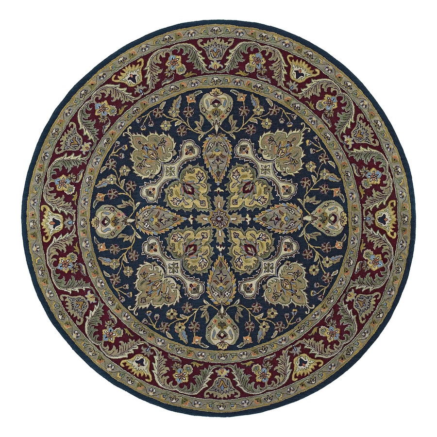 Kaleen Tara Navy Round Indoor Oriental Area Rug 10 x 10; Actual 9.75ft dia) in the