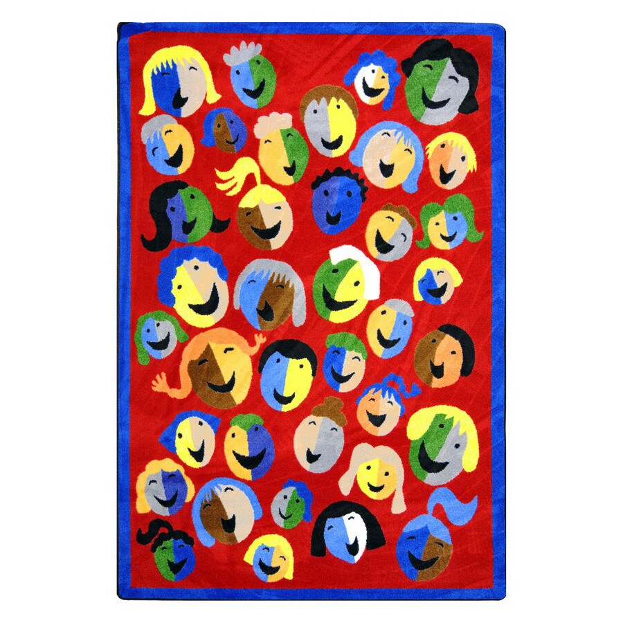Joy Carpets Joyful Faces 91 In X Round Multicolor Holiday Joy Carpets Joyful Faces 91 In X Round Multicolor Holiday Indoor Use Only Area Rug