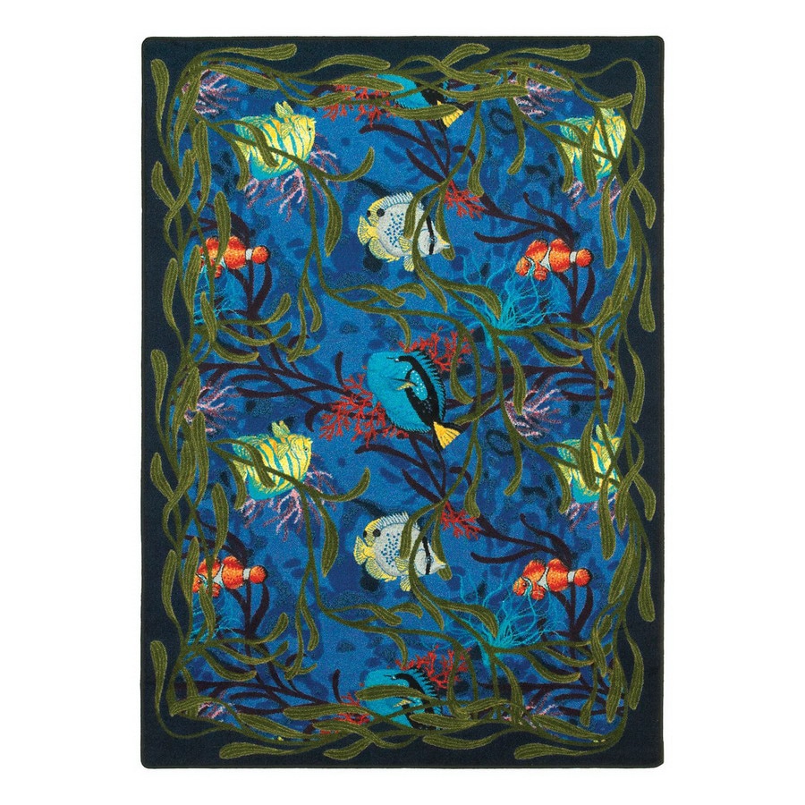 Joy Carpets Under The Sea Blue Indoor Coastal Area Rug