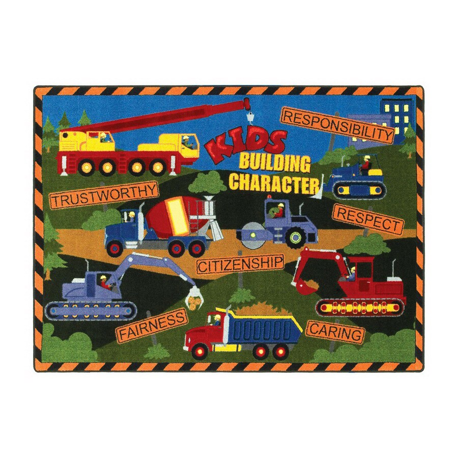 Joy Carpets Kids Building Character Multi Color Indoor Joy Carpets Kids Building Character Multi Color Indoor Educational Area Rug Common 8