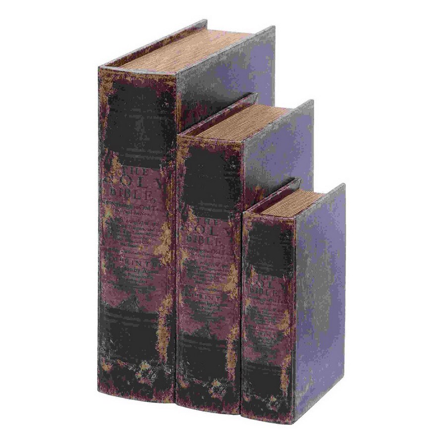 UMA Enterprises 59376 Set of 3 Rectangular Ancient Holy Bible Book Boxes