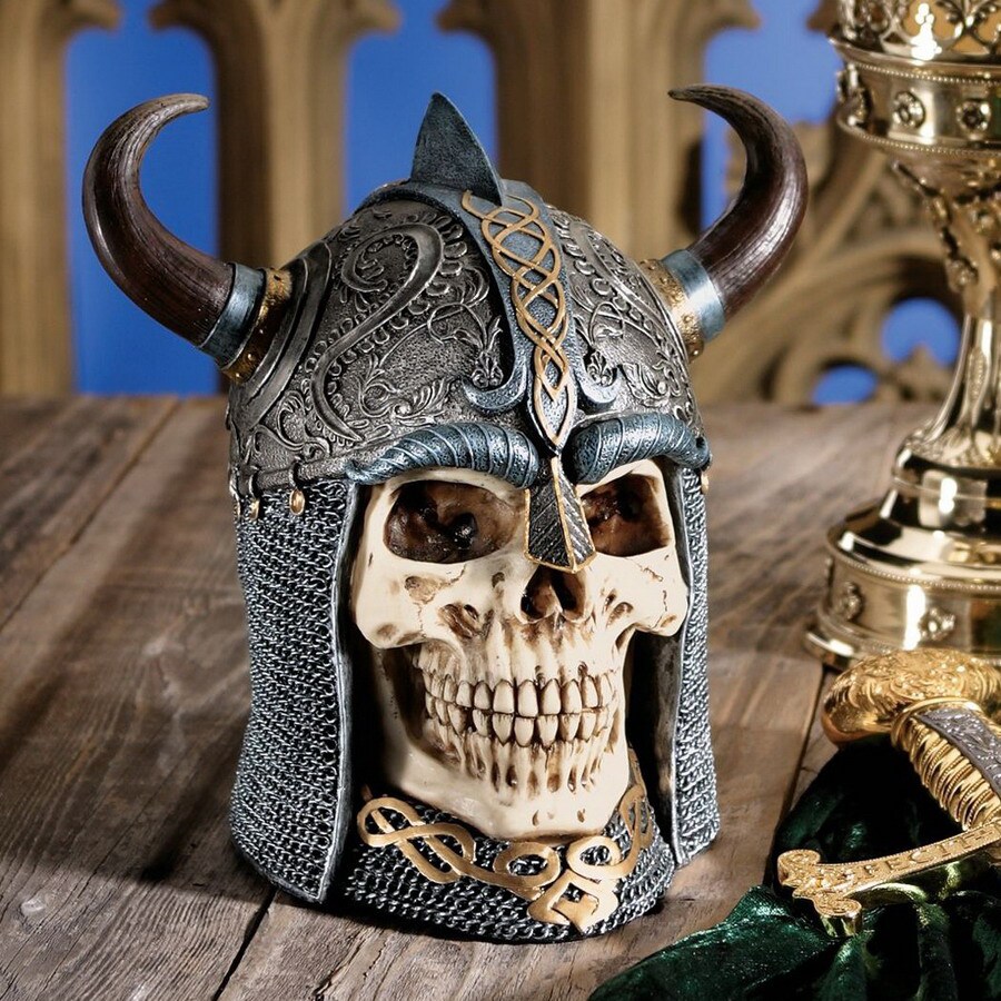 Design Toscano CL2861 Rectangular Daimer the Celtic Skull Warrior Sculpture