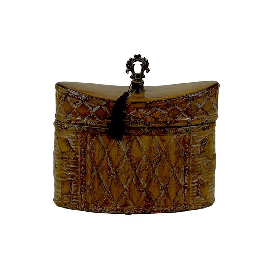 Urban Trends Oval Ceramic Container Decorative Box at Lowes.com