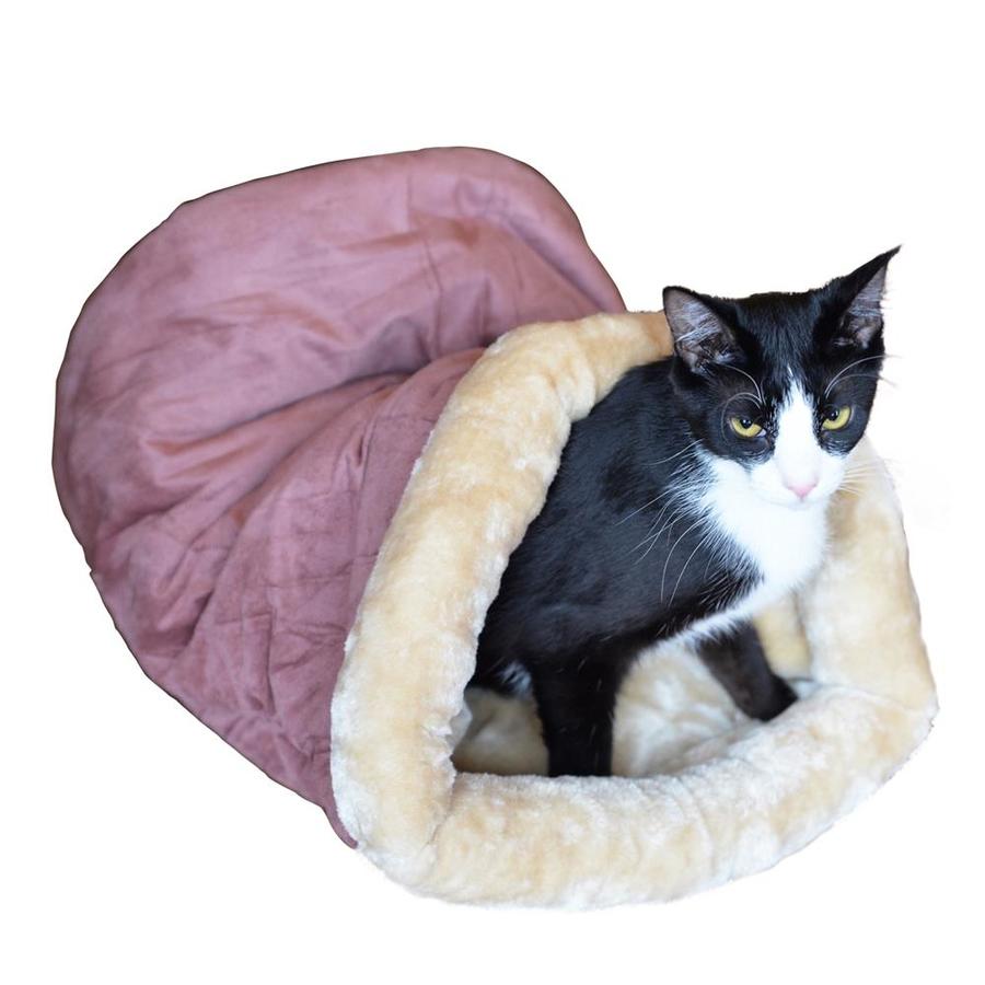 Armarkat Indian Red/Beige Faux Suede and Faux Fur Cat Bed at