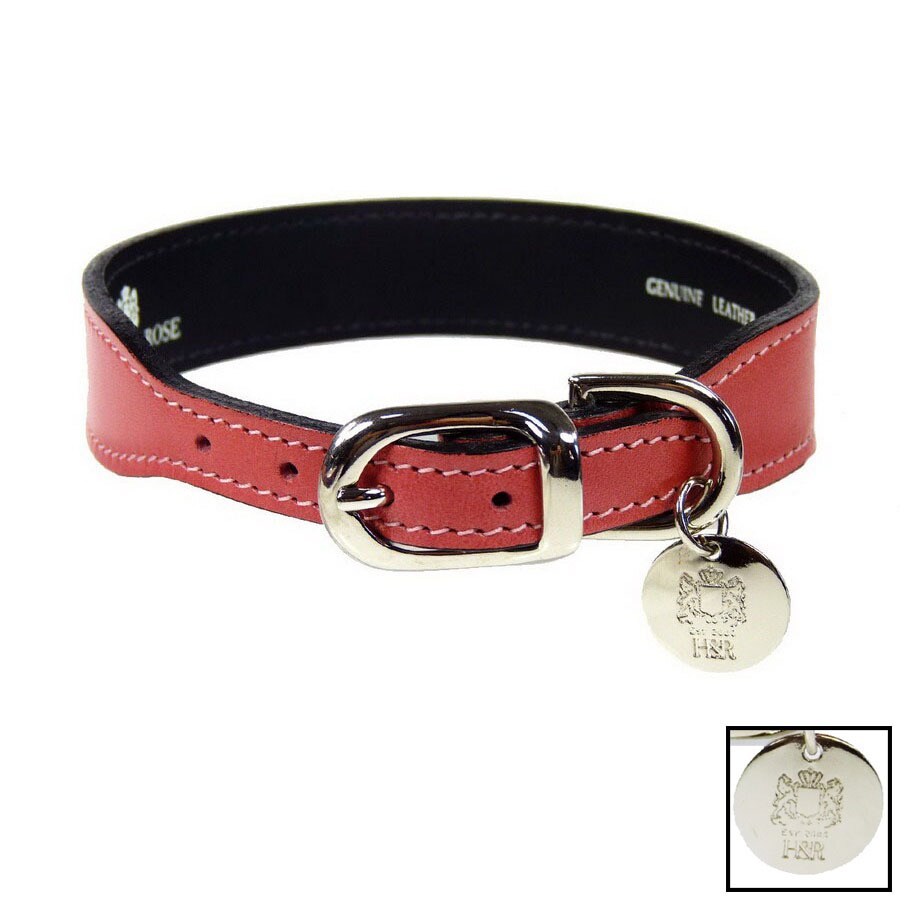 Hartman & Rose Petal Pink Leather Dog Collar in the Pet Collars ...