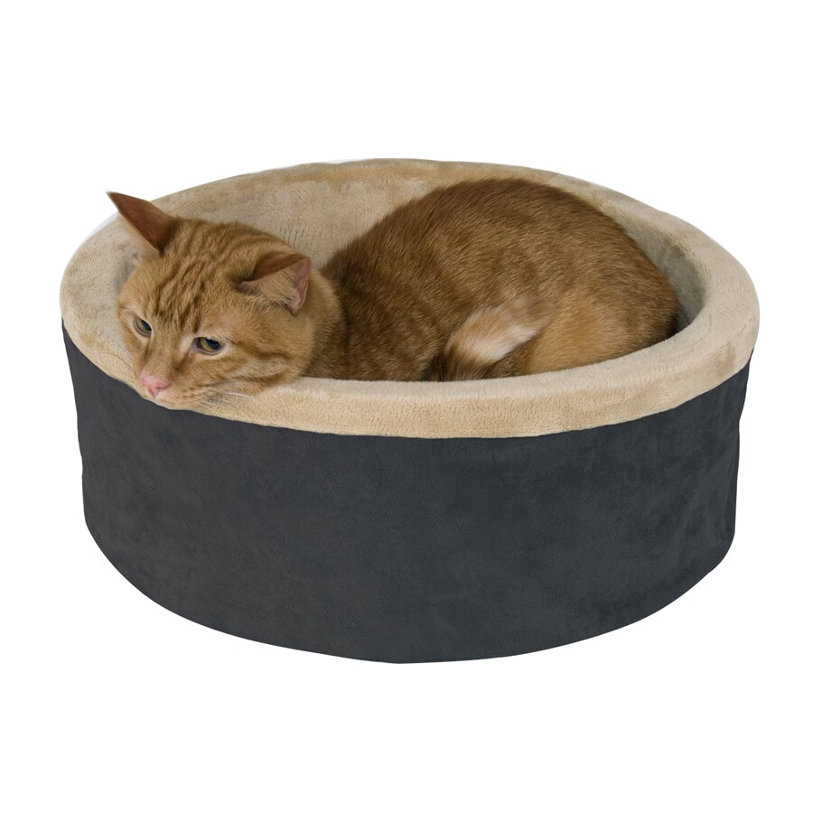 K H Manufacturing Mocha Polyester Round Heated Cat Bed At Com K H Manufacturing Mocha Polyester Round Heated Cat Bed