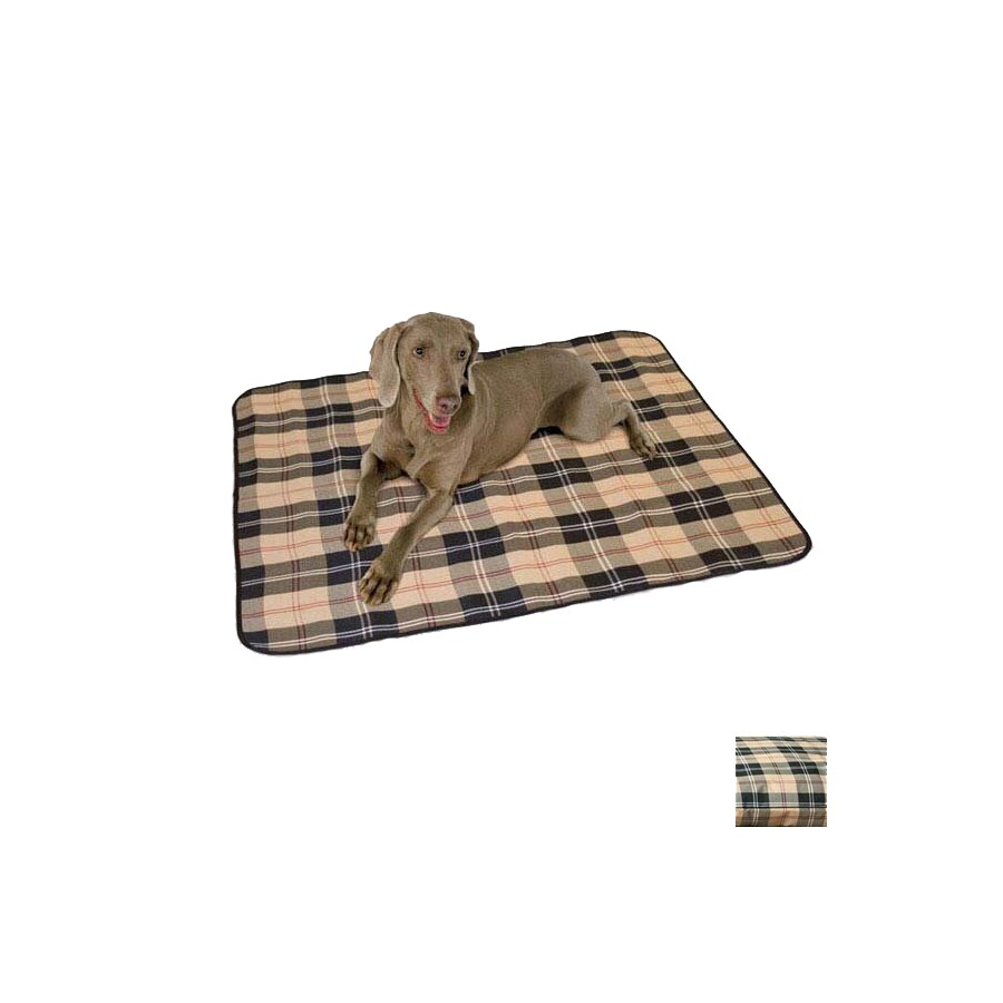 K H Manufacturing Tan Plaid 600 Denier Nylon Rectangular Dog Bed In The Pet Beds Department At Lowes Com