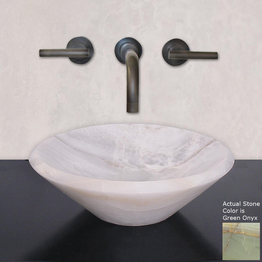 Terra Acqua Montecito Green Onyx Stone Vessel Round Bathroom