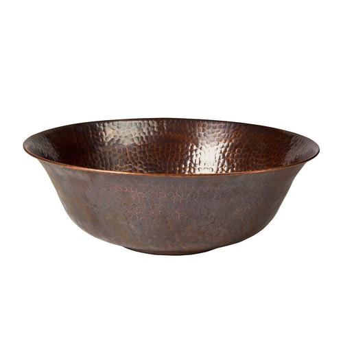 The Copper Factory Artisan Antique Copper Round Vessel Bathroom Sink at ...