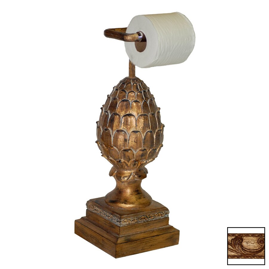 Hickory Manor House Gold Leaf Freestanding Countertop Toilet Hickory Manor House Gold Leaf Freestanding Countertop Toilet Paper Holder