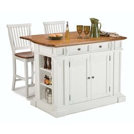 Kitchen Islands Carts At Lowes Home Styles White Midcentury Kitchen Islands 2 Stools