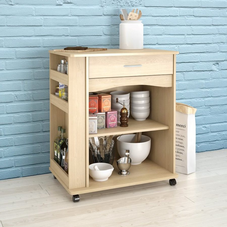Nexera Brown Scandinavian Microwave Cart In The Kitchen Islands And Carts Department At