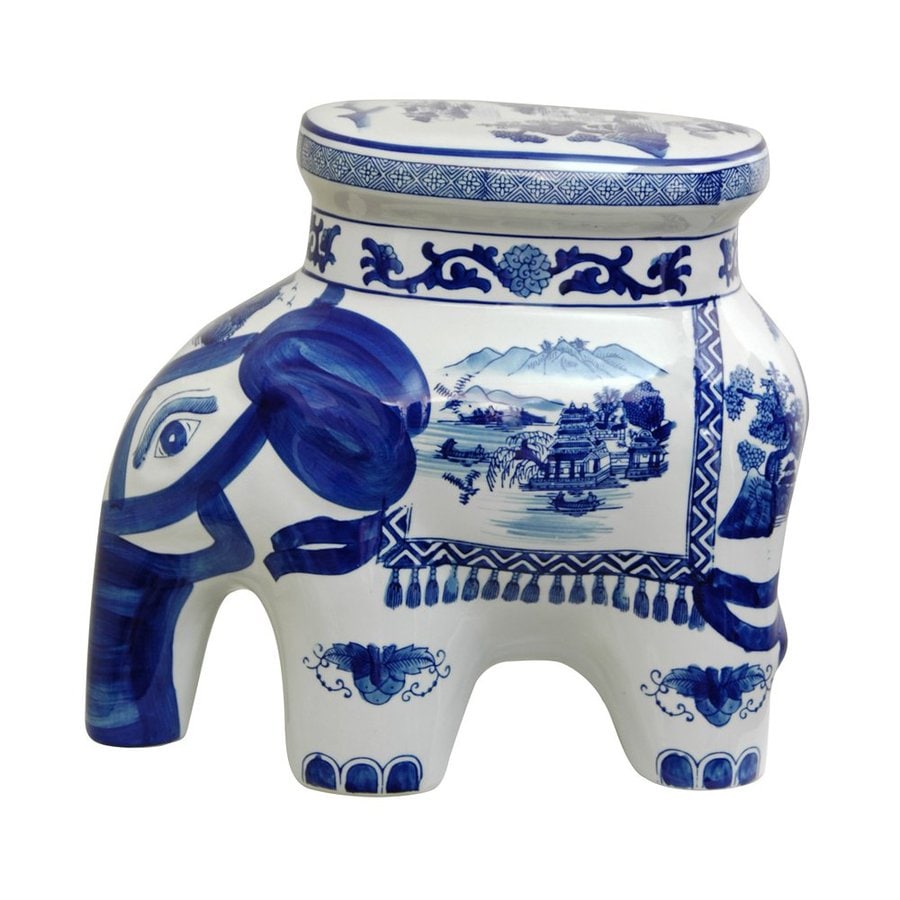 blue porcelain elephant