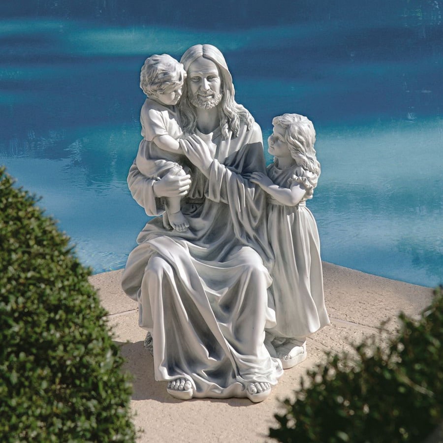 Design Toscano DB32131 28-in H Jesus Loves Little Children Garden Statue