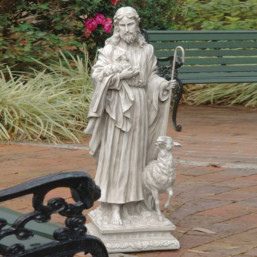 Design Toscano EU1785 28-in H Jesus The Good Shepherd Garden Statue