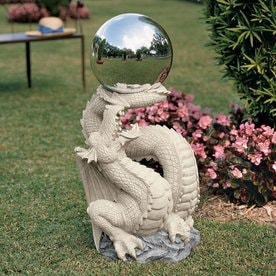 At Lowes Design Toscano Sir Sagremor S Dragon With Gazing Orb 30 In Garden Statue