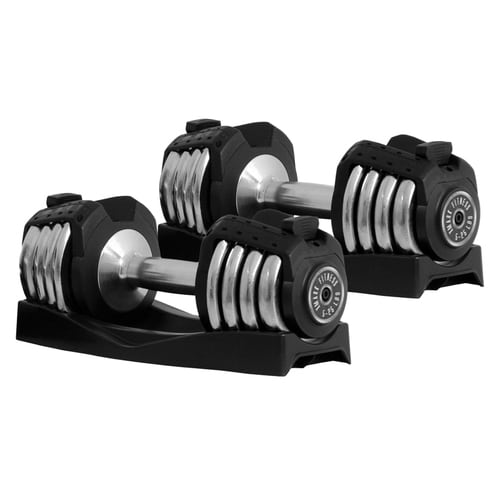 Xmark Fitness 50 -lb Chrome Adjustable Dumbbell Set at Lowes.com