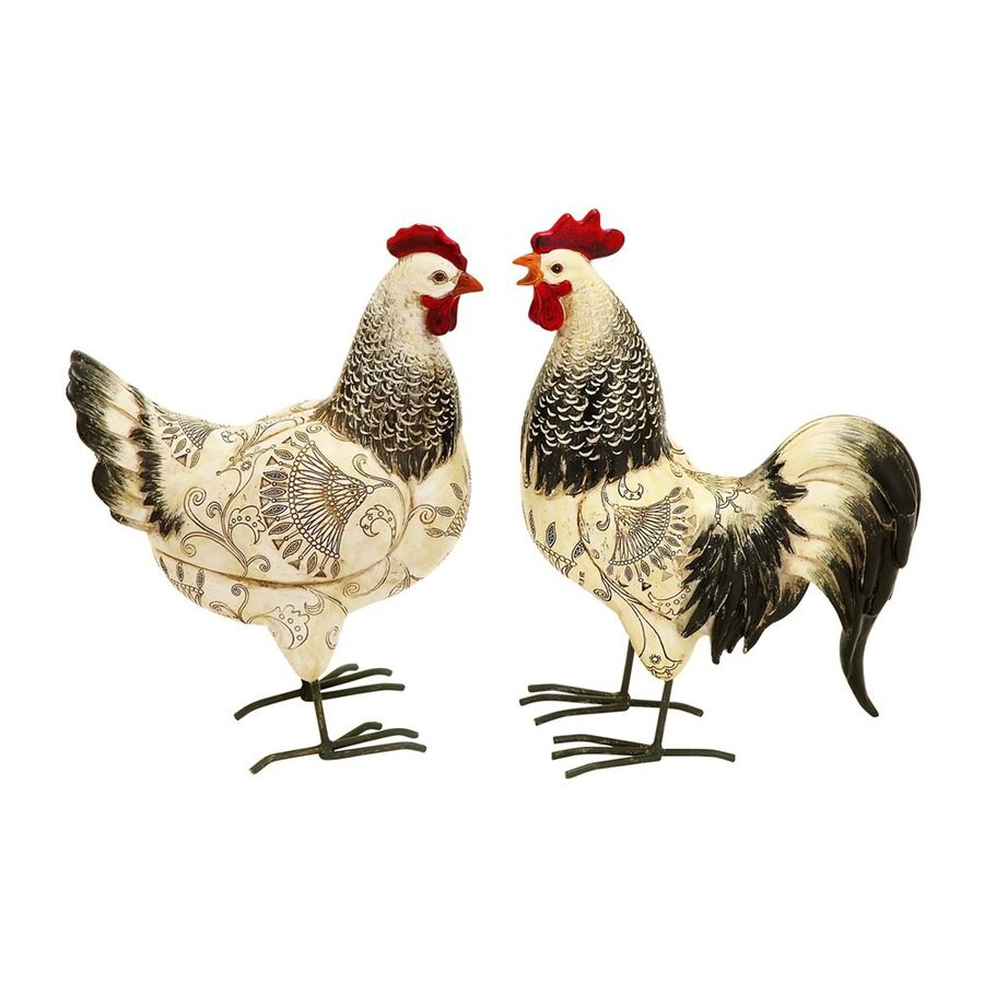 Woodland Imports Roosters 13in Animal Garden Statue at