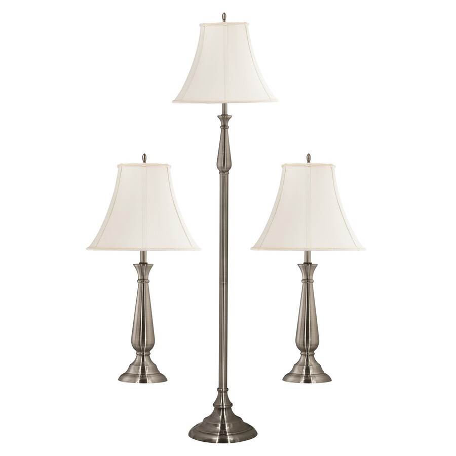 Kenroy Home Banister 3 Piece Lamp Set With White Shades At Kenroy Home Banister 3 Piece Lamp Set With White Shades