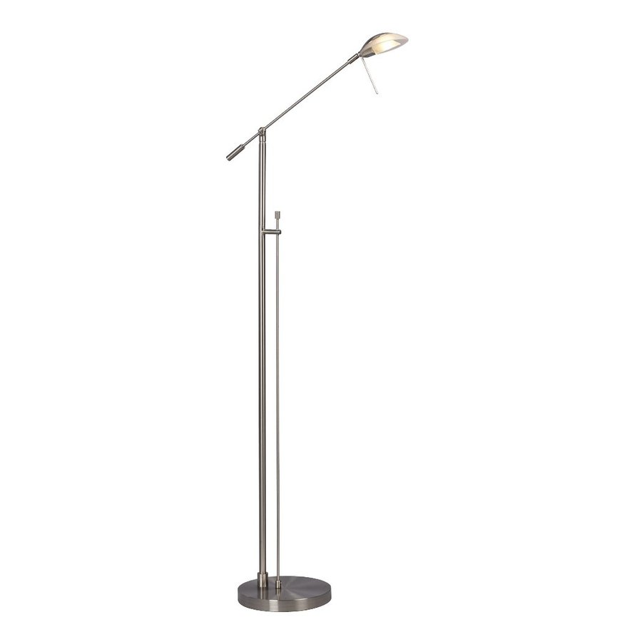 Galaxy 59 25 In Brushed Nickel Shaded Indoor Floor Lamp With Glass