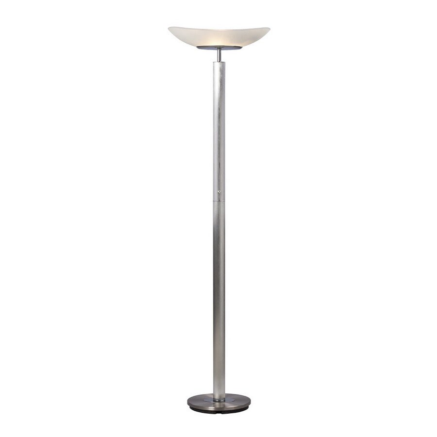 Galaxy 71 In Brushed Nickel Torchiere Indoor Floor Lamp With Glass
